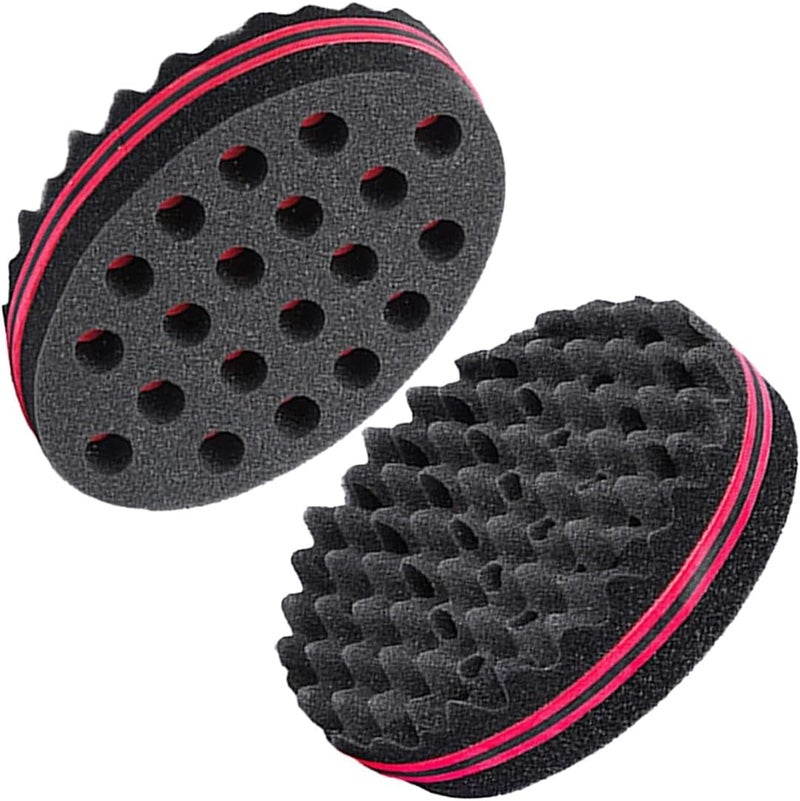 Supaze Hair Sponge Magic Twist Sponge Two Sides Dread Afro Coil Barber Hair Sponge for Men and Women Curl Curling Sponge Brush Foam Wave Sponge Big and Small Holes for Boy Girl Long Short Hair 1 Pcs - Image 1