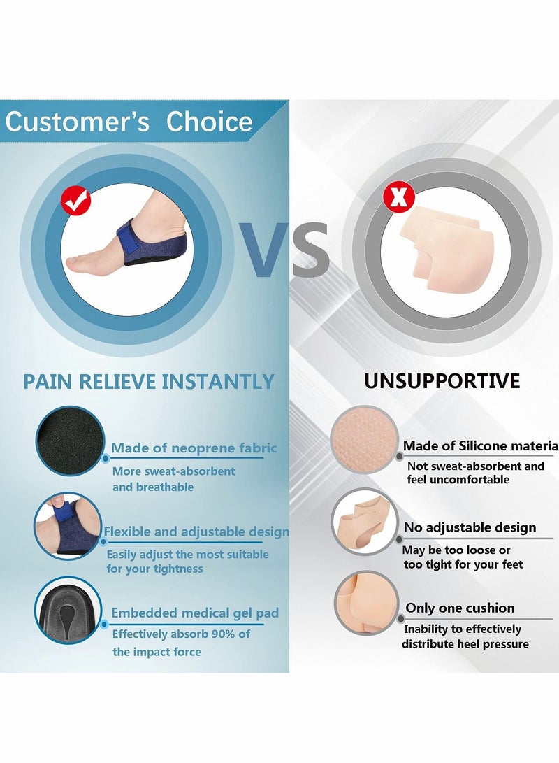 SYOSI Heel Protectors, Gel Heel Cups, Heel Cushion Support for Plantar Fasciitis, Heel Pain, Heel Pads Great for Aching Feet(2 PCS) - Image 5