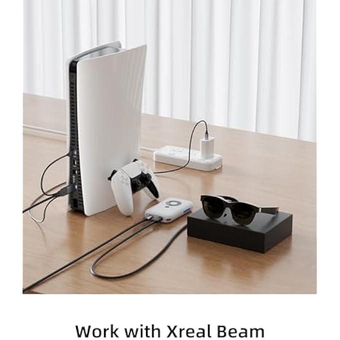 rayihni كابل HDMI إلى USB C بطول 8.2 قدم 4K60HZ، محول HDMI ومصدر طاقة إلى شاشة USB C، لجهاز Xbox PS5 Steam Deck Dock إلى شاشة Apple Studio، NREAL، XREAL، XREAL BEAM، RAYNEO، شاشة تعمل باللمس - Image 3