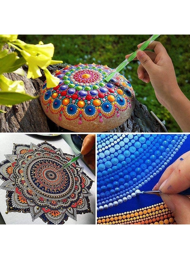 AmigozZ Dotting Tools Set with Mandala Dotting Stencils Templates Brushes and Paint Tray for Painting Rocks Drawing Drafting Kids Crafts & Nail Art (17 Pcs Mandala Set, Multicolor) - Image 5