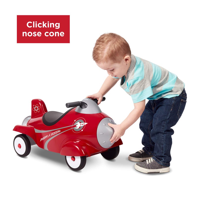 Radio Flyer Retro Rocket, for Toddlers 1-3, 3-in-1 Push Walker Ride On Rocket with Sensory Activities, Under-Seat Storage, Lights and Sounds, 42 lb Capacity, Toddler Ride On Toys - Image 4