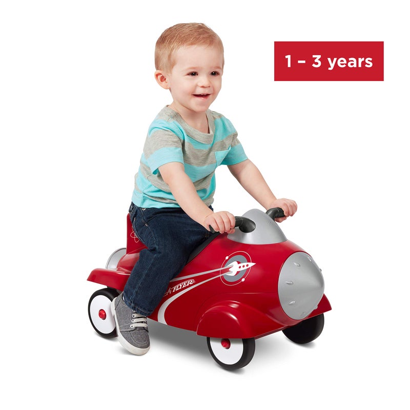 Radio Flyer Retro Rocket, for Toddlers 1-3, 3-in-1 Push Walker Ride On Rocket with Sensory Activities, Under-Seat Storage, Lights and Sounds, 42 lb Capacity, Toddler Ride On Toys - Image 3
