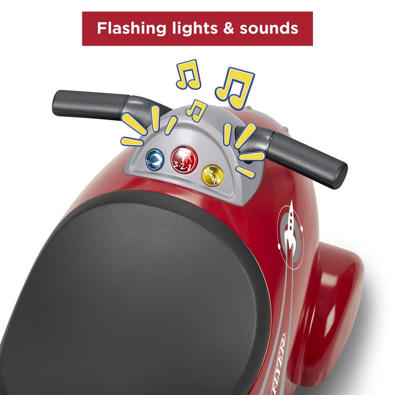 Radio Flyer Retro Rocket, for Toddlers 1-3, 3-in-1 Push Walker Ride On Rocket with Sensory Activities, Under-Seat Storage, Lights and Sounds, 42 lb Capacity, Toddler Ride On Toys - Image 5