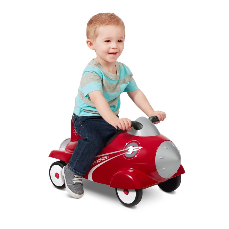 Radio Flyer Retro Rocket, for Toddlers 1-3, 3-in-1 Push Walker Ride On Rocket with Sensory Activities, Under-Seat Storage, Lights and Sounds, 42 lb Capacity, Toddler Ride On Toys - Image 1