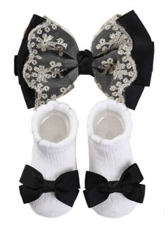 Bambimici - Aaliyah Socks & Cute Ribbon Big Bow Headband Set - Black - pzsku/ZAABD362C57BF9E85D27AZ/45/_/1735882601/50da41ff-1163-4089-99f2-fc049f40bac1