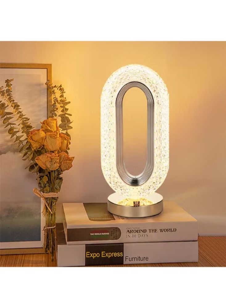 Dream Zone Crystal Table Lamp Rose Diamond Touch Lamp With USB 3 Color Crystal LED Light 3 Light Intensities Tactile Switch - Image 2