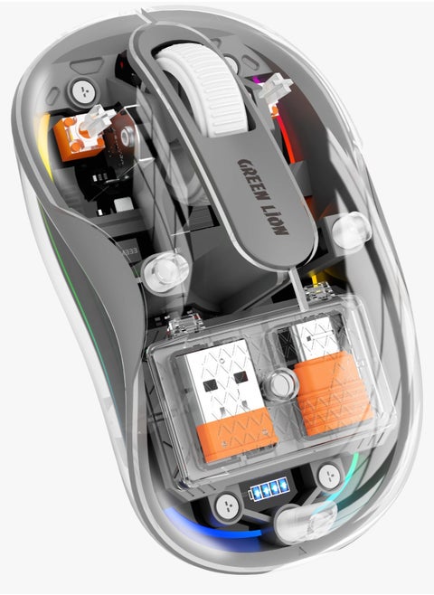 Turtle Mouse 2400DPI Resolution 10m Range Connect 3 Devices for Windows / Android / Mac / 3 million Times Clicking Life / Wireless+BT+Charging Mouse Connection / 400mAh Battery Capacity - Gray