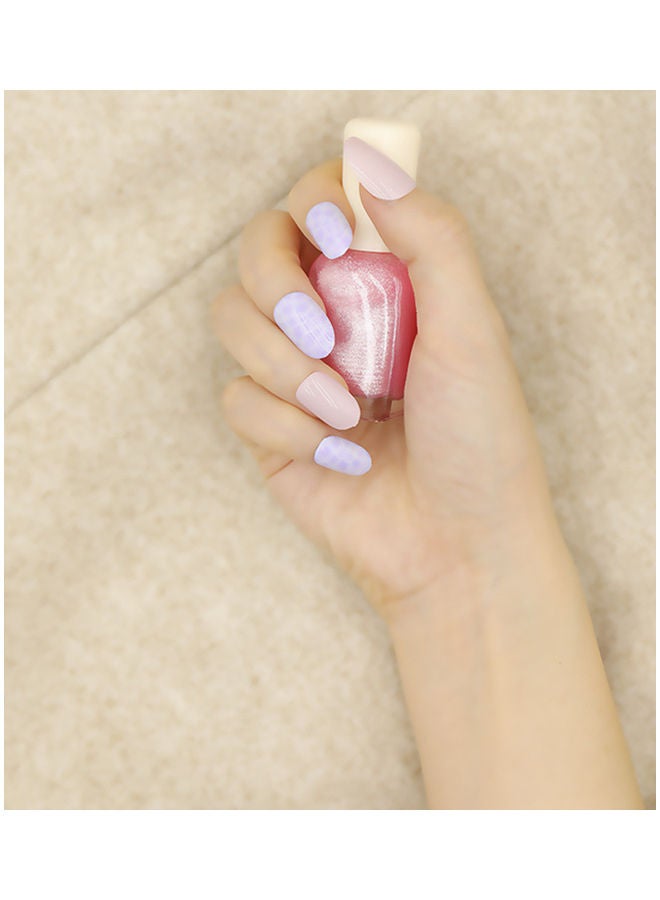 NIBEMINENT 24-Piece Magic Press False Nails with Printed Flower Multicolour - Image 2