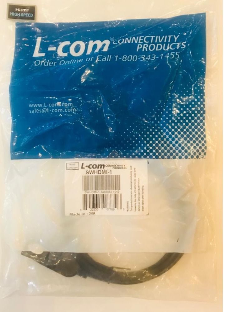 L-com Swivel connector HDMI cable, HDMI Male / HDMI Male 1.0 M - Image 3