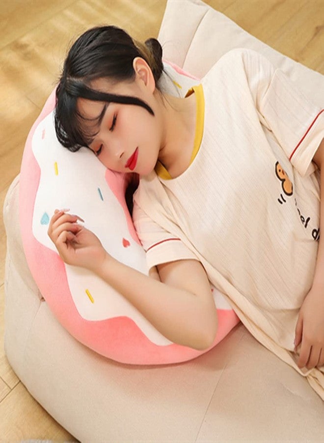 YUDONG Round Donut Pillow 16 Inches Soft Plush Funny Food Stuffed Decor Seat Pad Cushion for Couch Chair Floor Sofa (Blue Pink) - Image 3