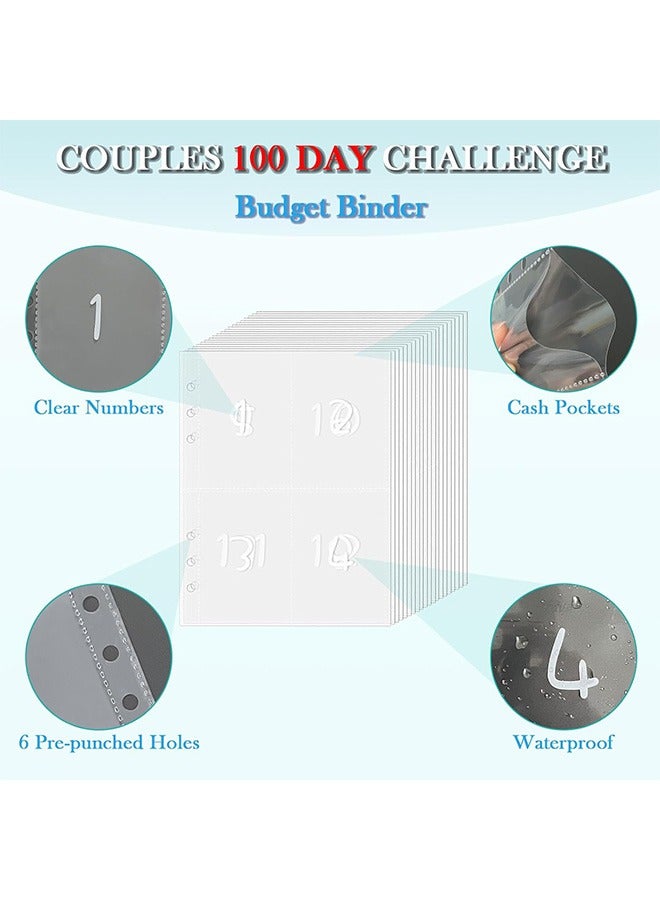 100 Envelope Challenge Binder, Easy and Fun Way to Save $5,050, Savings Challenges Budget Book Binder with Cash Envelopes for Budgeting Planner & Saving Money Blue - Image 4
