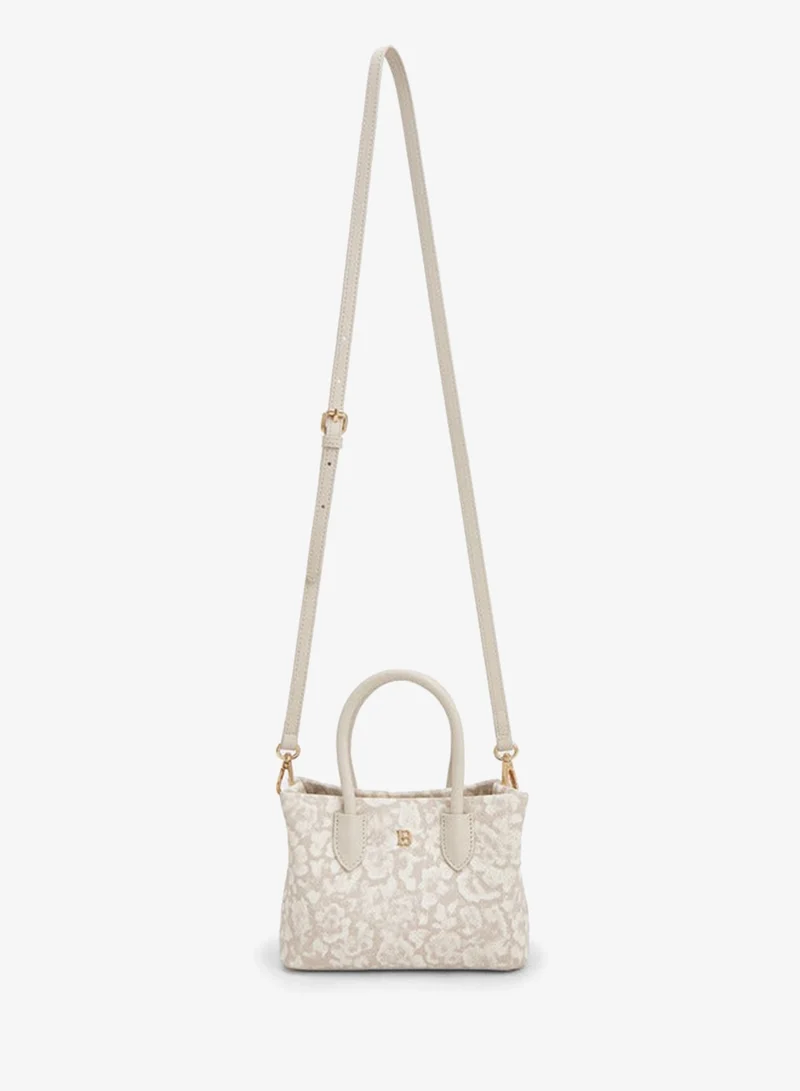 Flora Bella By Shoexpress beige Floral Handbag With Double Handle And Additional Shoulder Strap for Women | Best Price UAE