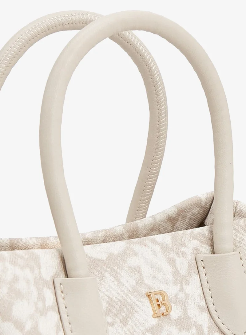 Flora Bella By Shoexpress beige Floral Handbag With Double Handle And Additional Shoulder Strap for Women | Best Price UAE