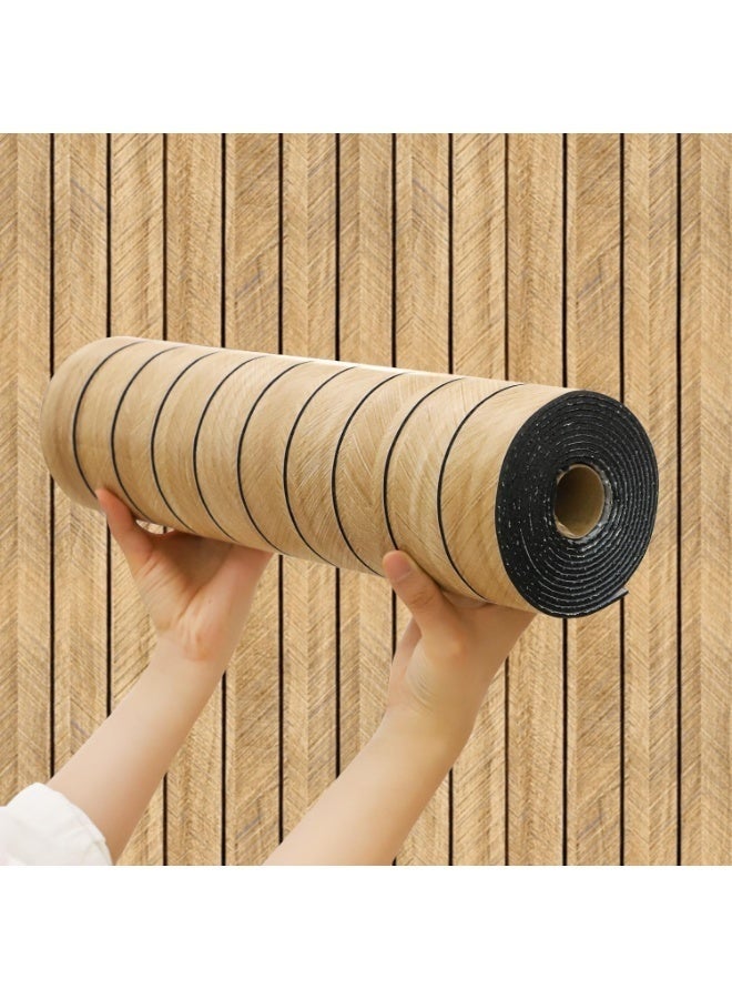 3D Foam Wood Grain Wall Panels Peel & Stick, 300cm x 40cm Self-Adhesive Decorative Wall Covering for Home Decor, Living Room, Bedroom, TV Background - Easy Install Foam Wallpaper - Image 1