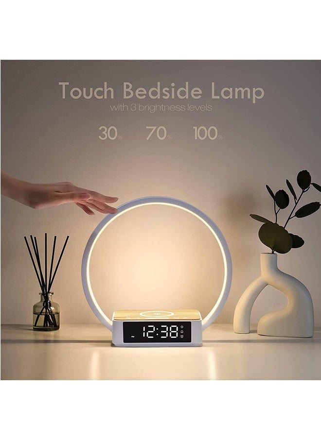 Bedside Lamp, Touch Table Lamp with Wireless Charger, Nightstand Lamp with Clock, Wake-Up Light 3 Levels Brightness LED Night Light for Bedroom, Living Room, Nightstand - pzsku/ZAABD8C1806383DA75137Z/45/_/1720514379/960460c9-83e1-46e5-9a27-2d7731b1d897