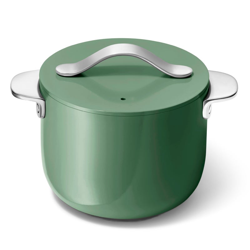 Caraway Petite Cooker 2 Qt Ceramic Coated Pot Free From Forever Chemicals Perfect for Rice Grains or Sauces Sage - Image 2