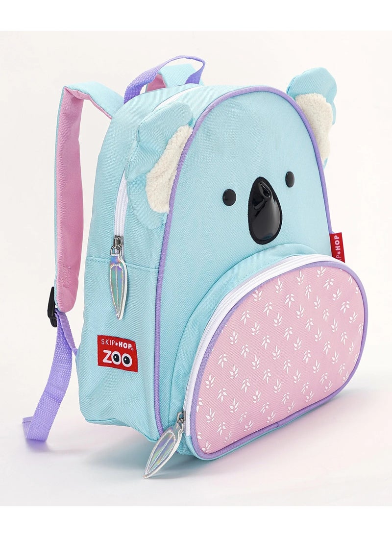 Skip Hop Skip Hop Zoo Backpack, Kids Backpack for School & Travel, Lightweight, Durable & Adjustable, Mesh Bottle Pocket & Wide Opening, Cute Animal Print for Girls & Boys, Koala, 3 Years+ - 12 Inches  - Image 2