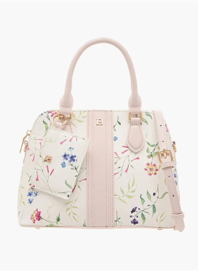 Flora Bella By Shoexpress Women Floral Print Tote Bag with Detachable Strap and Coin Purse