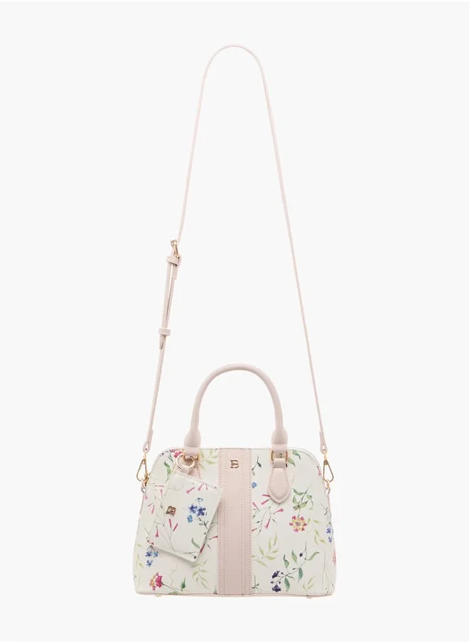 Flora Bella By Shoexpress Women Floral Print Tote Bag with Detachable Strap and Coin Purse