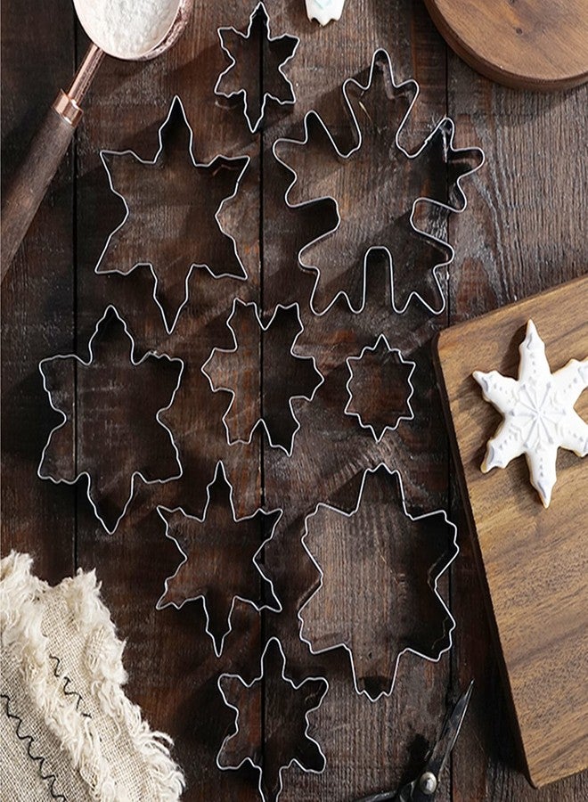 Comais Snowflake Cookie Cutters Set of 10 pcs, Stainless Steel Snowflake Shaped Christmas Holiday Baking Molds for Fondant & DIY Crafts - Image 5