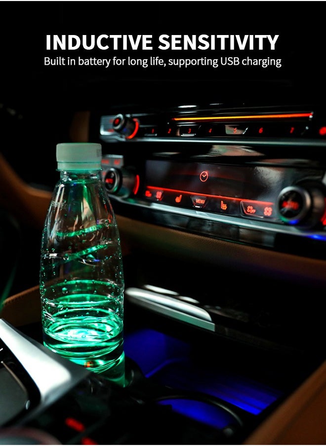 GROIC - 2pcs LED Cup Holder Lights for Spiderman, LED Car Coasters with 7 Colors Luminescent Light Cup Pad, USB Charging Cup Mat Accessories, Automotive Cup Mat Atmosphere Lamp, Automotive Interior - Image 1