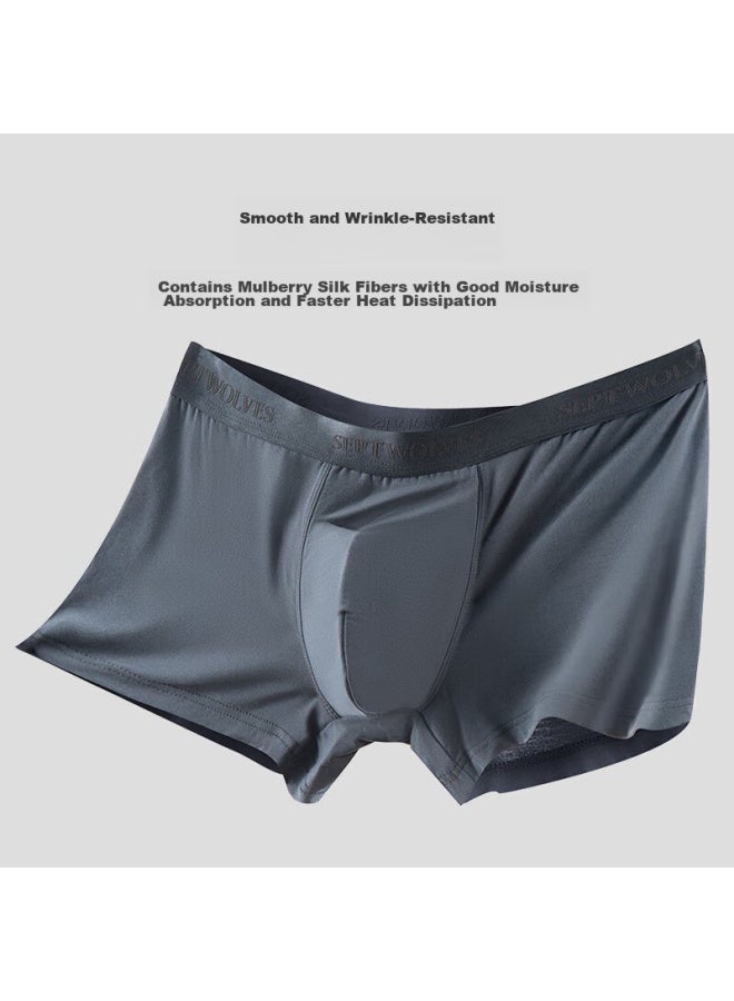 Septwolves Men's Cool Feeling Mulberry Silk Modal Antibacterial Seamless Boxer Briefs 3-pack - Image 3