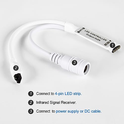 RGBZONE وحدة تحكم LED RGBZONE ميني 4 دبابيس، جهاز تحكم عن بعد IR لاسلكي 24 مفتاح، وحدة تحكم أضواء LED RGB بجهد DC 5V-24V لشريط الأضواء SMD 3528 5050 5630 - Image 2