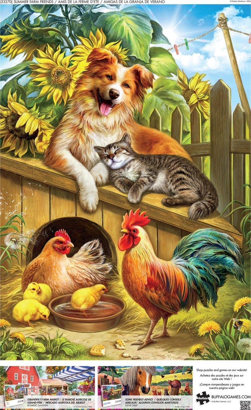 Buffalo Games - Nadia Strelkina - Summer Farm Friends - 500 Piece Jigsaw Puzzle for Adults -Challenging Puzzle Perfect for Game Nights - Finished Size is 21.25 x 15.00 - Image 5