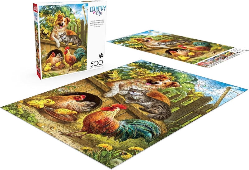 Buffalo Games - Nadia Strelkina - Summer Farm Friends - 500 Piece Jigsaw Puzzle for Adults -Challenging Puzzle Perfect for Game Nights - Finished Size is 21.25 x 15.00 - Image 4