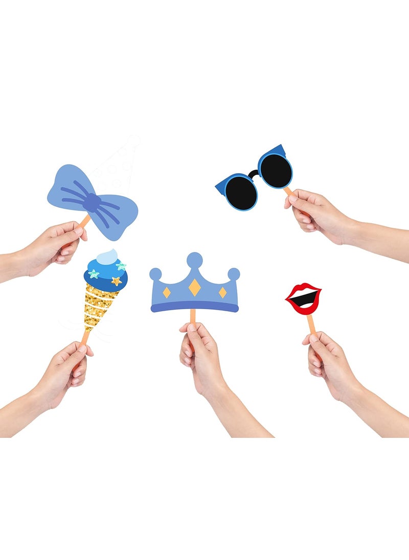 Theme My Party - Theme My Party Twin Boys - 20 Piece Birthday Party Photo Booth Props Kit (Props) - Image 1
