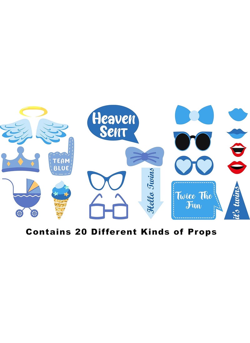 Theme My Party - Theme My Party Twin Boys - 20 Piece Birthday Party Photo Booth Props Kit (Props) - Image 1