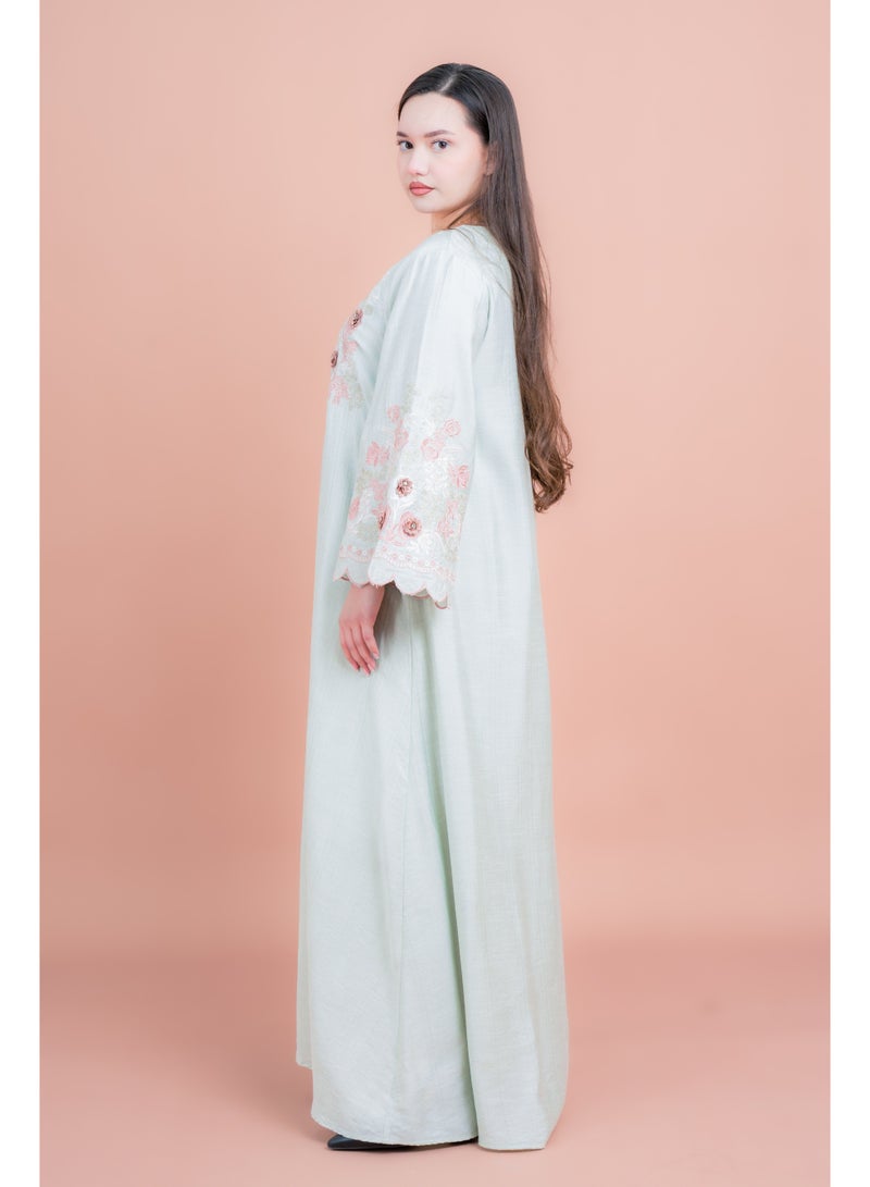 اكسا جلابية عصرية مطرزة - Image 3