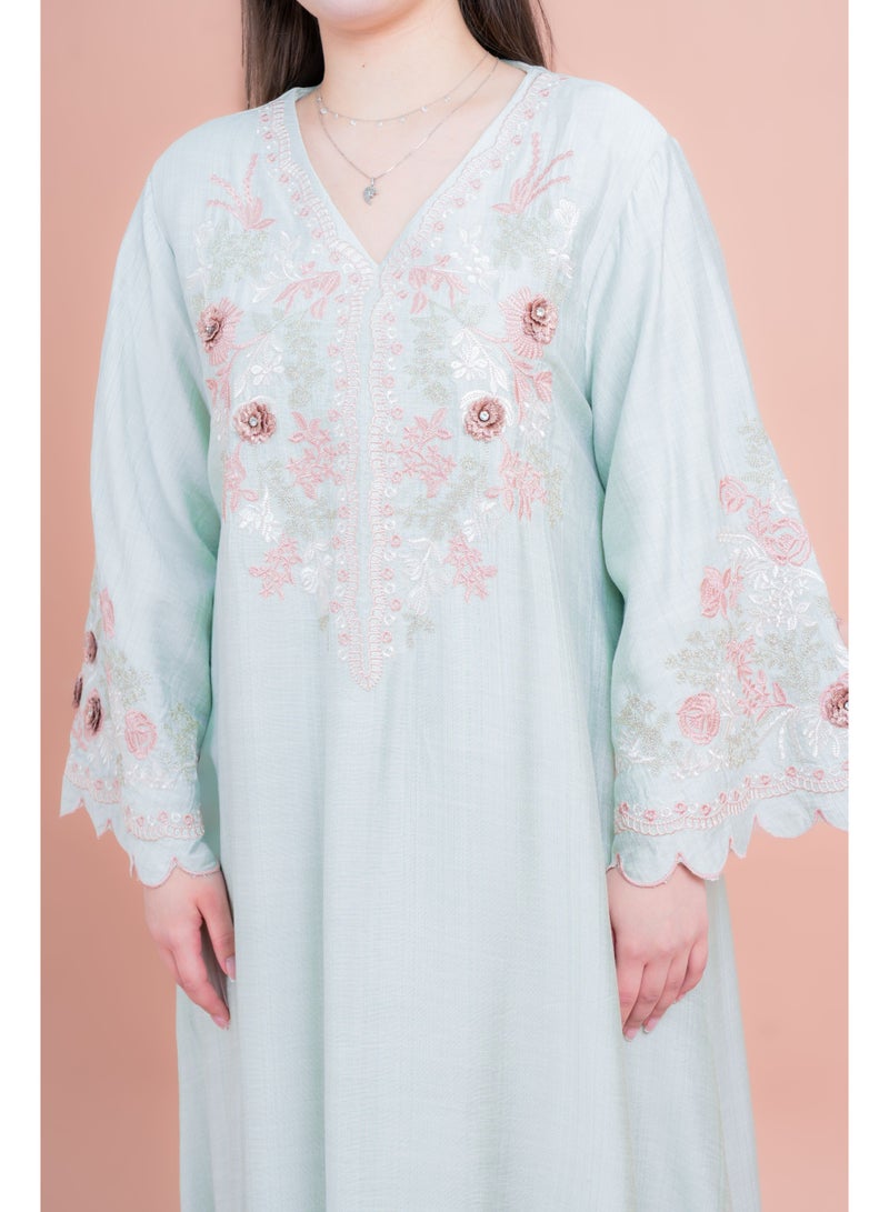 اكسا جلابية عصرية مطرزة - Image 4