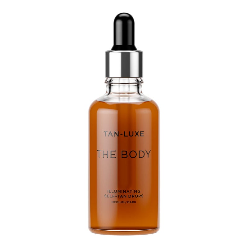 Tan-Luxe The Body Illuminating Self-Tan Drops, Customizable Self Tanning Serum, Natural Glow, Mix With Lotion, Vegan, Cruelty-Free, Streak-Free, 1.69 fl. oz/50 ml Bottle (Light/Medium)