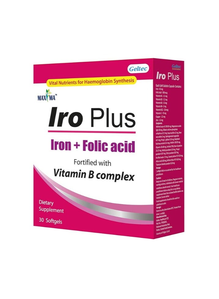 Maxima Iro Plus fortified with Vitamin B Complex 30s SoftGel