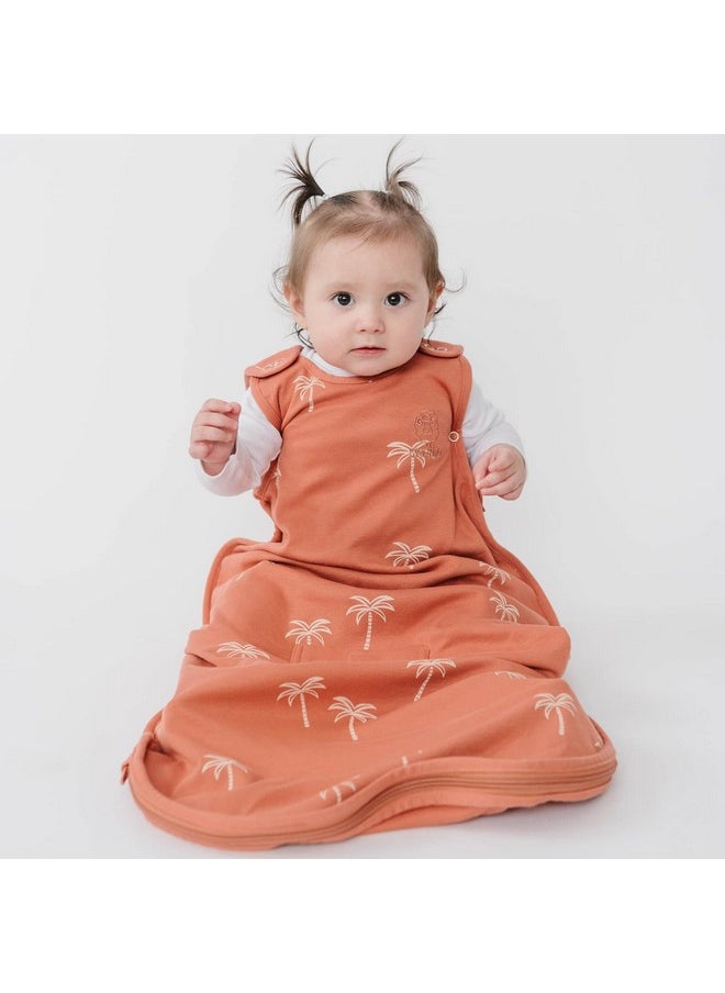وولينو - كيس نوم من Woolino Ultimate Baby - مناسب لجميع المواسم - صوف ميرينو وقطن عضوي - سحاب ثنائي الاتجاه قابل للتعديل بحجم عالمي للطفل (من 2 إلى 24 شهرًا) - Palms - Image 1