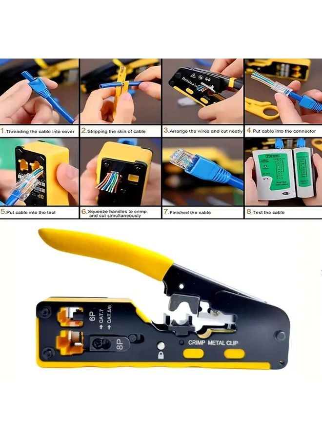 3PCS Ethernet Crimping Kit With Wire Stripper And Replacement Blades - Image 5