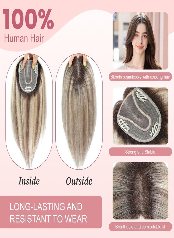 يامي وصلات شعر يامي للنساء، شعر بشري طبيعي 100%، وصلات شعر للنساء (بني فاتح متدرج مع خصلات شقراء) - Image 3