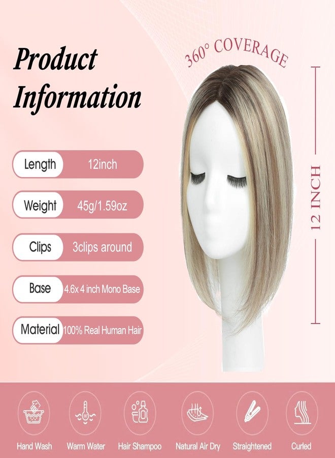 يامي وصلات شعر يامي للنساء، شعر بشري طبيعي 100%، وصلات شعر للنساء (بني فاتح متدرج مع خصلات شقراء) - Image 2