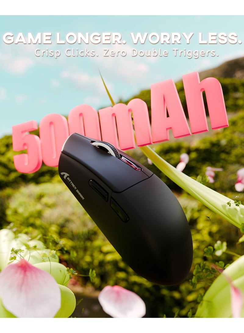 هجوم القرش ماوس ألعاب لاسلكي G3PRO مع قاعدة شحن RGB، 2.4 جيجاهرتز/USB-C سلكي/بلوتوث PAW3311، مستشعر بصري، معدل استطلاع 1K قابل للتعديل، 25 ألف نقطة في البوصة، بطارية 500 مللي أمبير/ساعة، فأرة خفيفة الوزن للغاية 59 جرام - Image 5