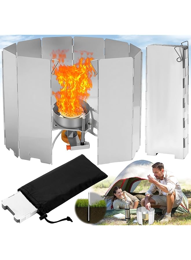 Generic Pack of 10 foldable aluminum wind protection aluminum wind protection camping wind screen wind protection for camping stoves for camping outdoor stoves picnics camping - Image 1