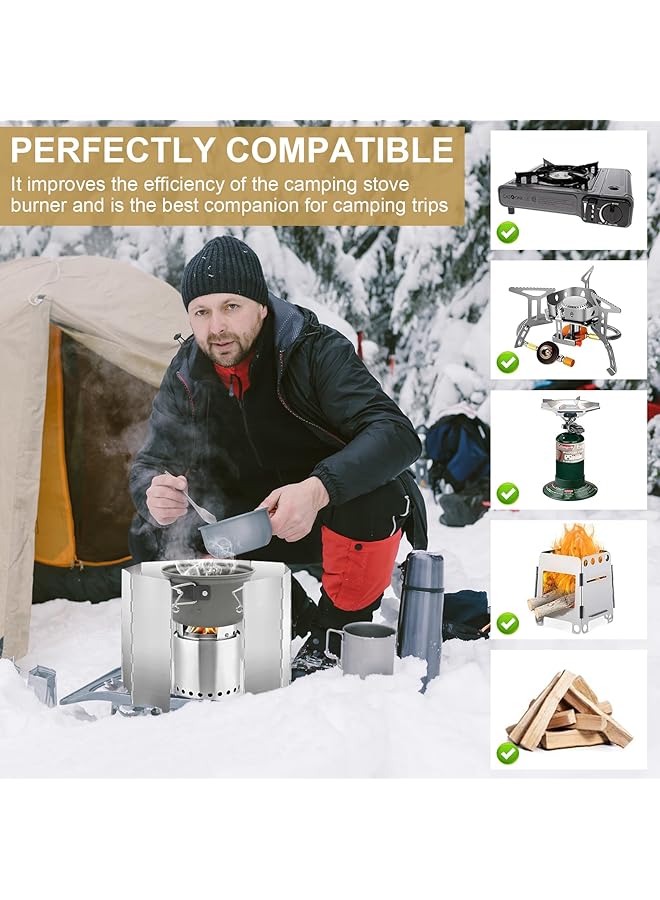 Generic Pack of 10 foldable aluminum wind protection aluminum wind protection camping wind screen wind protection for camping stoves for camping outdoor stoves picnics camping - Image 3