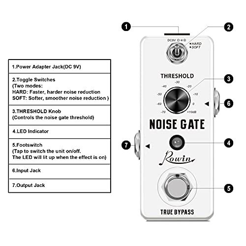 Rowin Guitar Noise Killer Noise Gate Suppressor Effect Pedal LEF-319 - Image 2