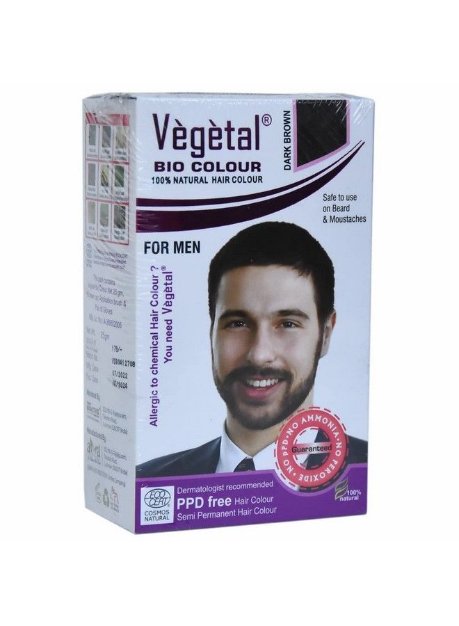 Vegetal Bio Beard Hair Color For Men Dark Brown 25G. (Pack Of 3) - Image 3
