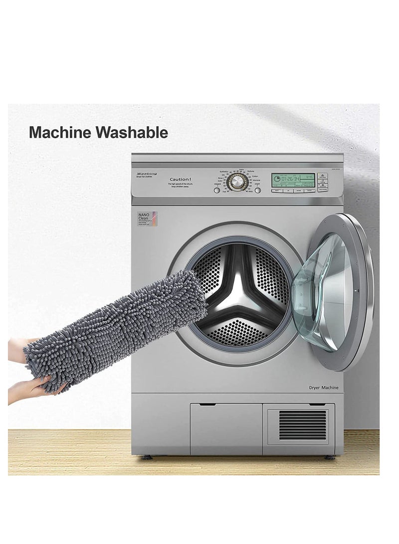 SYOSI Gray Bath Mat Rug, Bathroom NonSlip, Soft Chenille Shower Mats for Bathroom, Super Water Absorbent, Machine Washable, Floor, 15.8 * 23.6 Inches, Grey - Image 4