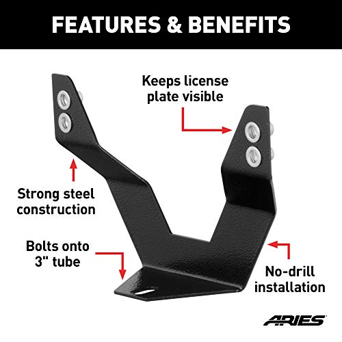ARIES 35-0000 3-Inch Bull Bar License Plate Bracket - Image 3