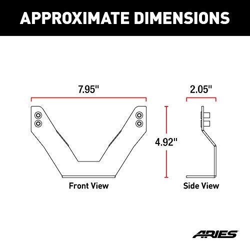 ARIES 35-0000 3-Inch Bull Bar License Plate Bracket - Image 2
