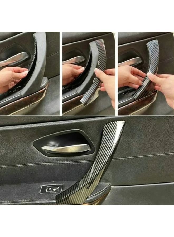 For BMW E90 3 Series 2005 2012 Left Inside And Outer Car Door Handle Cover Matt Black Vehicle Exterior Upgrade Durable Accessory - Image 3