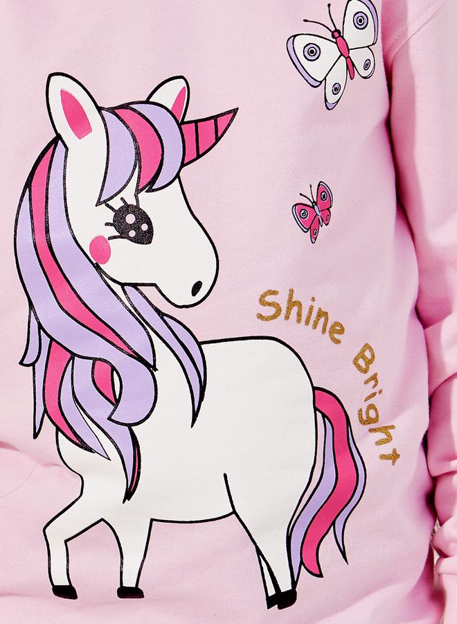 Styli Unicorn Print Longline Sweatshirt  - Image 3