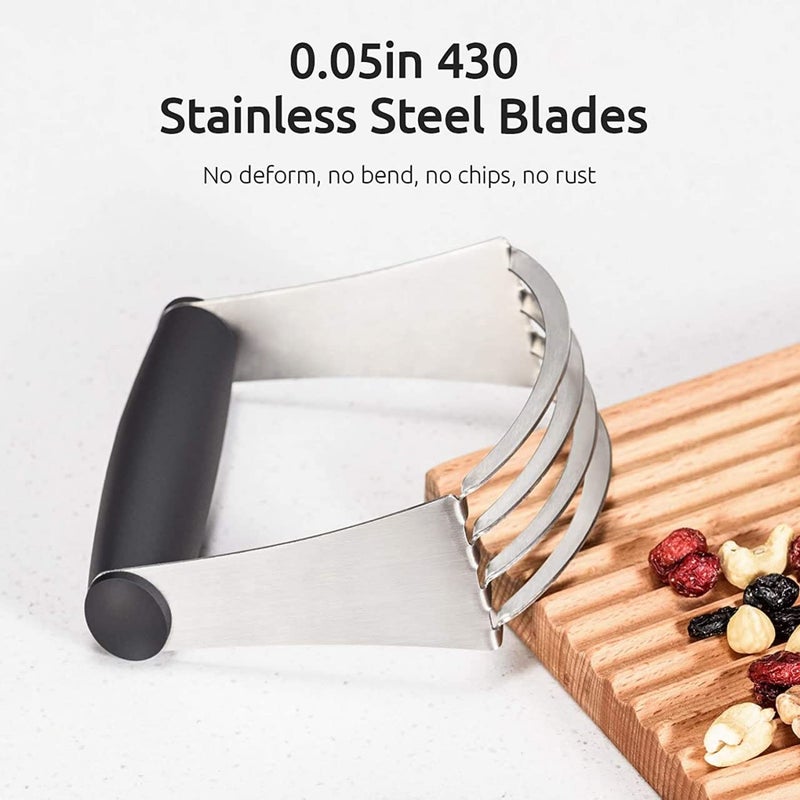 EKANTIK EKANTIK Pastry Blender Stainless Steel Dough Cutter Multipurpose Bench Scraper Great as for Butter and Pizza Smooth Baking Tools Heavy Duty Blades Flour Mixer Pack of 1 - Image 5